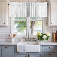 thumbnail image 2 of Grey Vertical Striped Farmhouse Short Window Curtain Valances, White Modern Simple Geometric Rod Pocket Kitchen Valances for Living Room Bedroom Bathroom Cafe 54" x 18", 2 of 8