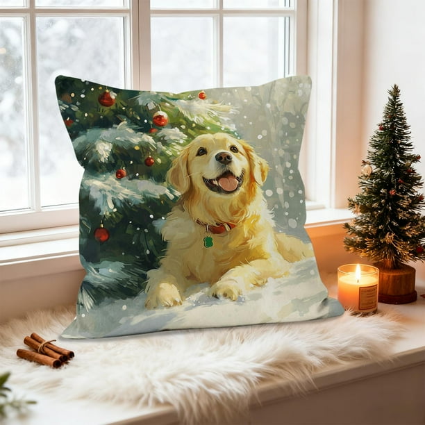 Funda de Cojín Navideña, Decoración para Sofá, Cojín de Lino, Funda de Cojín para El Hogar.