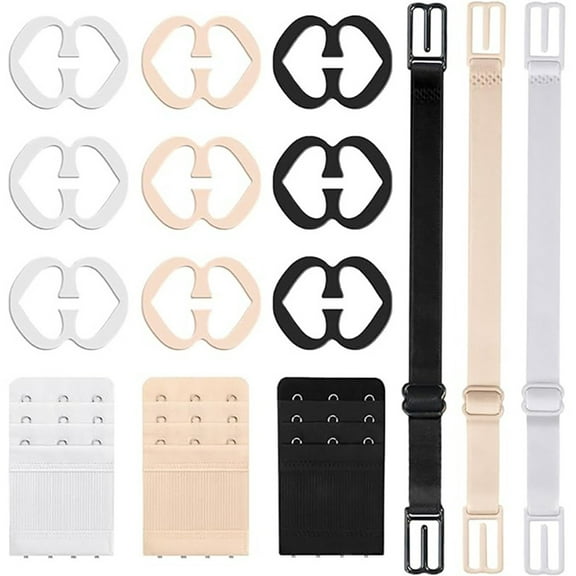 15Pieces Bra Strap Clips for Back Bra Strap Holders Bra Accessories Elastic Adjustable Bra Extenders Connector Clips