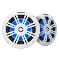 Kicker 51KM604WL KM 6.5" Marine Audio Speaker 2 Way Coaxial 50W RMS with RGB LED