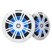 Kicker 51KM604WL KM 6.5" Marine Audio Speaker 2 Way Coaxial 50W RMS with RGB LED