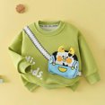 thumbnail image 3 of Abcomgle Toddler Long Sleeve Sweatshirt with 3d Cartoon Crossbody Bag Crew Neck Long Sleeve Pullover Sweatshirts Cute Shirt, 3 of 5