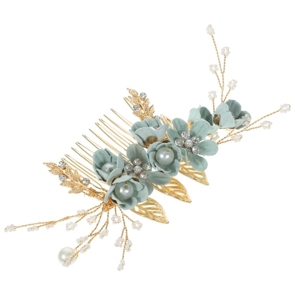 SEWCHICS Crystal Bridal Hair Comb in Green Alloy Wedding Hair Piece for Bride and Party