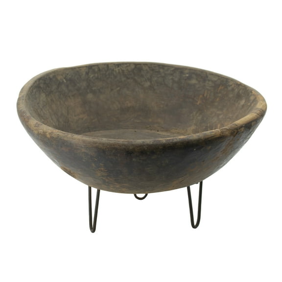 A&B Home Decorative Wooden Bowl on Metal Legs 20.1" x 20.1" x 13"