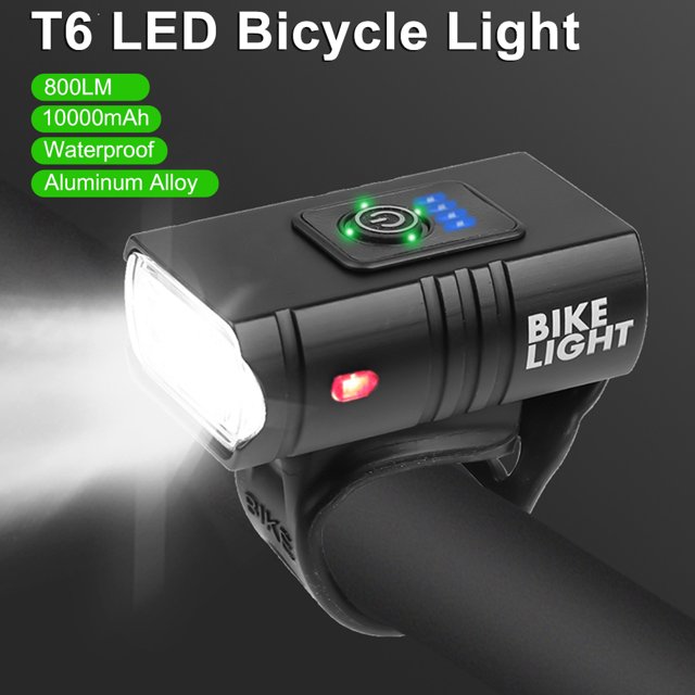 Bicicleta Luz delantera de de montaña Ndcxsfigh T6 LED 800LM 6 modos Faro de impermeable