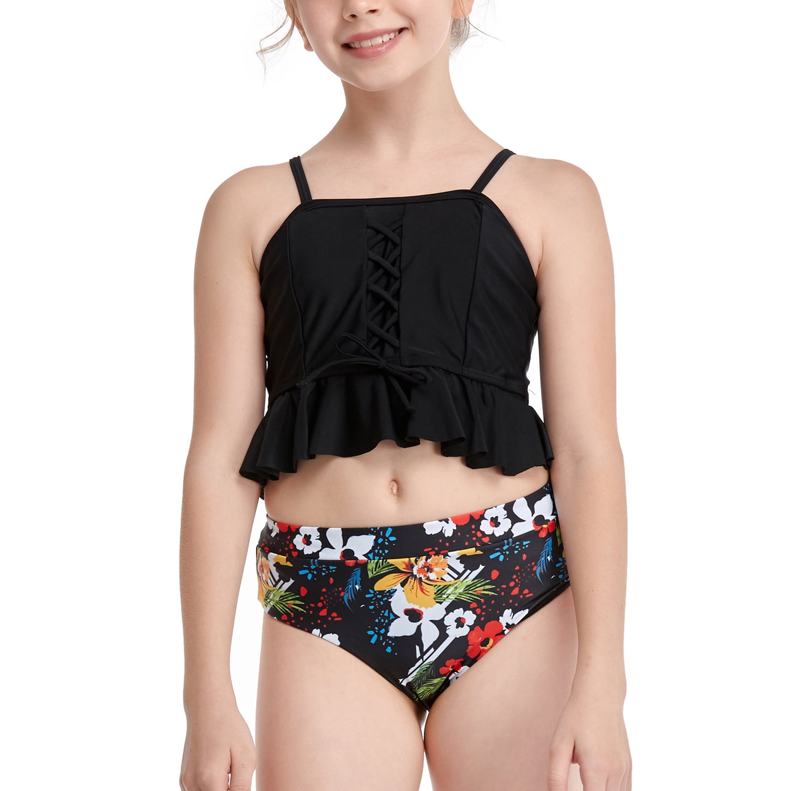 TIMIFIS Bambin Bebe Girls Ete Maillot de Bain Sans Manches Maillot de Bain Deux Pieces Beach Bikini Solde d Epargne d Ete Walmart
