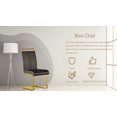 thumbnail image 4 of Modern Dining Chairs Set of 2 With Soft PU Faux Leather Cushion And C-shaped Tube Metal Base, High Back Upholstered Side Chair for Dining Room, Kitchen, Vanity, Patio, Club, Office, Black+Gold, 4 of 7