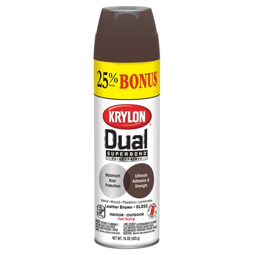 Krylon Dual Gloss Leather Brown Bonus Can 15 Oz