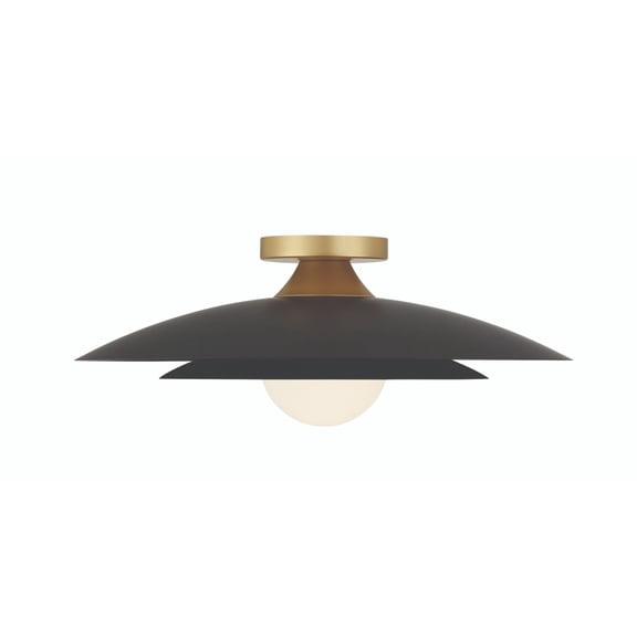 Eurofase 46815-040 Welsh 18 in. Matte Black White Glass Flush Mount Ceiling Light