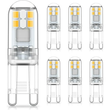 G9 LED Bulbs 1.5W Equivalent to 20W Halogen Light Natural White 4000K, AC 220-240V, Non-Dimmable, Mini Incandescent Bulb, No Flicker, Pack of 6