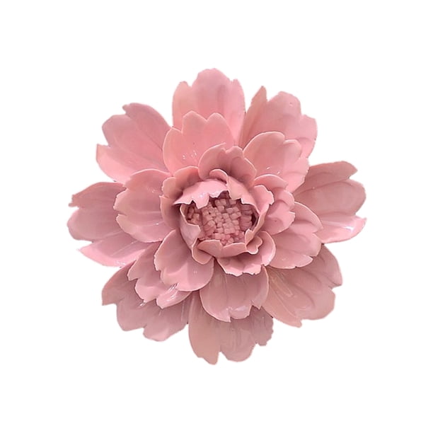 Yuarrent Flores de cerámica Flor tridimensional Colgante de pared Hogar Pastoral Artesanía TV Oficina Arte Adornos Mural de fondo Decoración del hogar Rosado Largo Yuarrent HA076966-03