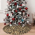 thumbnail image 4 of Cauagu 48" Christmas Tree Skirt Leopard Print Pattern Christmas Tree Decorations Tree Mat for Xmas Decorations Occasion Holiday Home Decor -48", 4 of 7