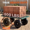 thumbnail image 6 of Sekey 600 lbs Steel Mesh Garden Cart, Removable Sides Convertible Flatbed, 10" Rubber Tires, Green, 6 of 8