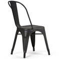 thumbnail image 3 of Pemberly Row Chaise de Salle à Manger Moderne en Métal Noir (Ensemble de 2), 3 of 6