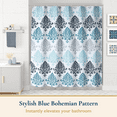 thumbnail image 2 of ComfiTime Boho Shower Curtain with Hooks – Heavy-Duty Mold/Mildew-Resistant, Weighted-Hem Fabric Bathroom Curtain, Water-Repellent, Machine-Washable, Fade-Resistant, Bohemian Design, 72 x 72, Blue, 2 of 10