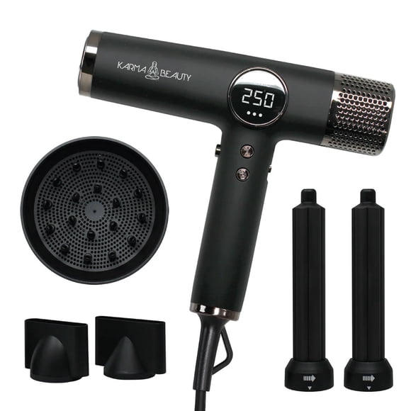 Secadora estilizador 4 en 1 de cabello digital con tecnología iónica negativa (Anti-frizz)