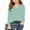 Mint Green, variant on Long Sleeve Kids Shirts Girls Casual V Neck Blouse Basic Solid Color Tops Spring Tshirt Top