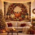 thumbnail image 3 of Lit Candle Rich with Harvest Still Life Arranged, Cozy Farmhouse for Farmhouse Decor Lovers, Aesthetic Wall Decor, Halloween Gift, Tapestry Wall Hanging for Dorm and Living Room, 3 of 7