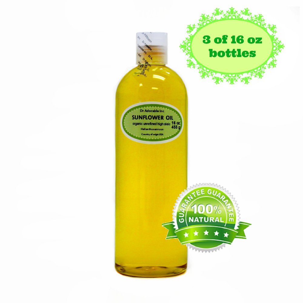 Dr. Adorable Unrefined Sunflower Seed Oil 100 Pure Organic Cold