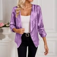 thumbnail image 2 of QHFBli Women Sequin Jacket Glitter Sparkle Open Front Casual Long Sleeve Blazer Coat, 2 of 9
