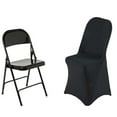 thumbnail image 3 of Efavormart 40 PCS Black Premium Spandex Folding Chair Covers, Stretch Fitted Folding Chair Covers, 3 of 8