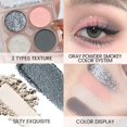 thumbnail image 4 of ZHAOCHENG Paleta de sombras de ojos con purpurina, 4 colores, sombra de ojos blanca, rosa y gris, brillante, brillante, resistente al agua, sombra de ojos gris brillante (05), 4 of 5