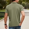 thumbnail image 6 of LWavelet Textured Men's Short Sleeve Polo Shirt Breathable Ideal for Casual Commute and Daily Wear Army Green L, 6 of 6