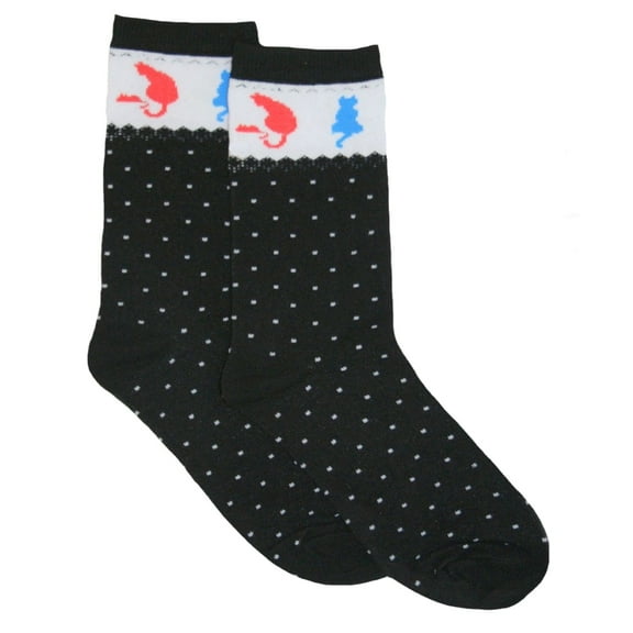 BAKK Enterprise Rainbow Kitties And Dots Women's Crew Socks Size 9-11
