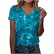 thumbnail image 2 of Camiseta Estampada a La Moda Fiudx Blusa Manga Corta Tops Informales Cuello En V Mujer, 2 of 4