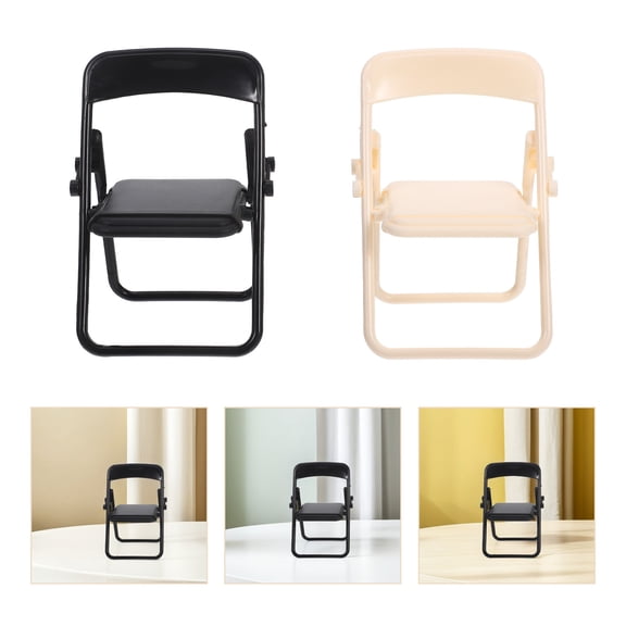 PENIKOKO Dollhouse Accessories Folding Chair Phone Holder Portable Lightweight Assorted Color