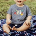 thumbnail image 3 of Olive Loves Apple 1st Birthday Rocket Astronaut Themed T-Shirts with Moon Balloon and Planets for Boys and Girls Granite Heather Shirt 18 Months, 3 of 6