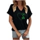 thumbnail image 2 of Puntoco Rebajas de blusas cortas para mujer Blusa informal de moda con cuello en V y mangas cortas con estampado del Día de San Pablo para mujer, 2 of 4