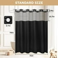 thumbnail image 5 of No Hook Shower Curtain,Snap in Liner,Waterproof Boho Bath Curtain with See Through Mesh 71" x 74", 5 of 6