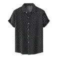 thumbnail image 2 of Mens Shirts Casual Men's Shirt Beach Shirt Hawaiian Polka Dot Shirt Lapel Short Sleeve Top Blouse clearance clothes under $5.00, 2 of 9