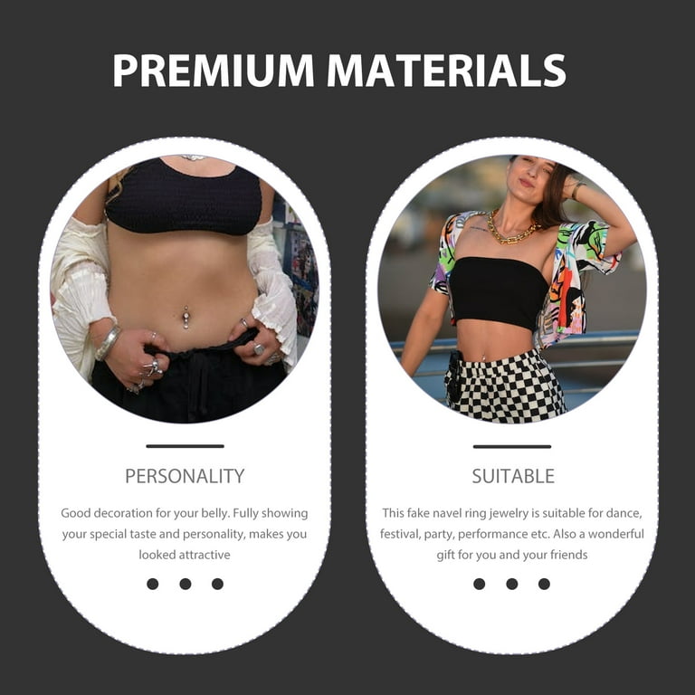 Koolleo Fake Belly Button Ring Women Navel Ring Non Piercing Fake