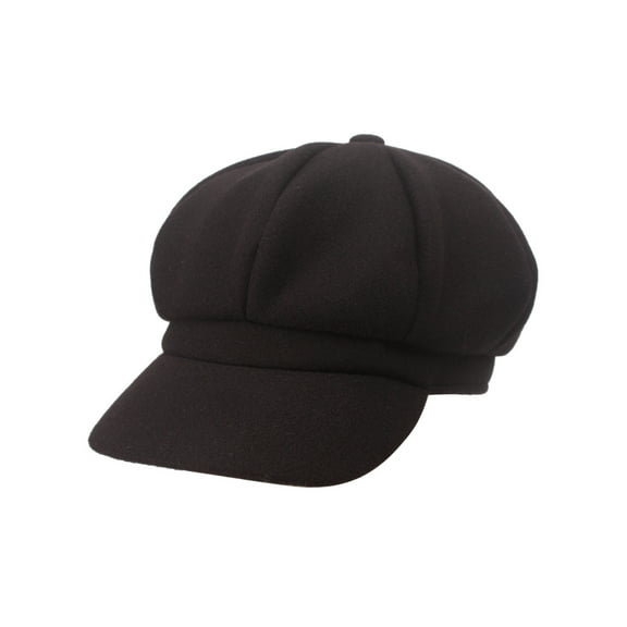 Top Headwear Felt Beret w/ Brim Cap - Black