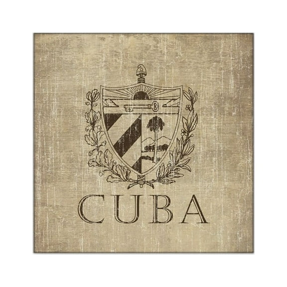 CafePress - Vintage Cuba Square Sticker 3 X 3 - Square Sticker 3" x 3"