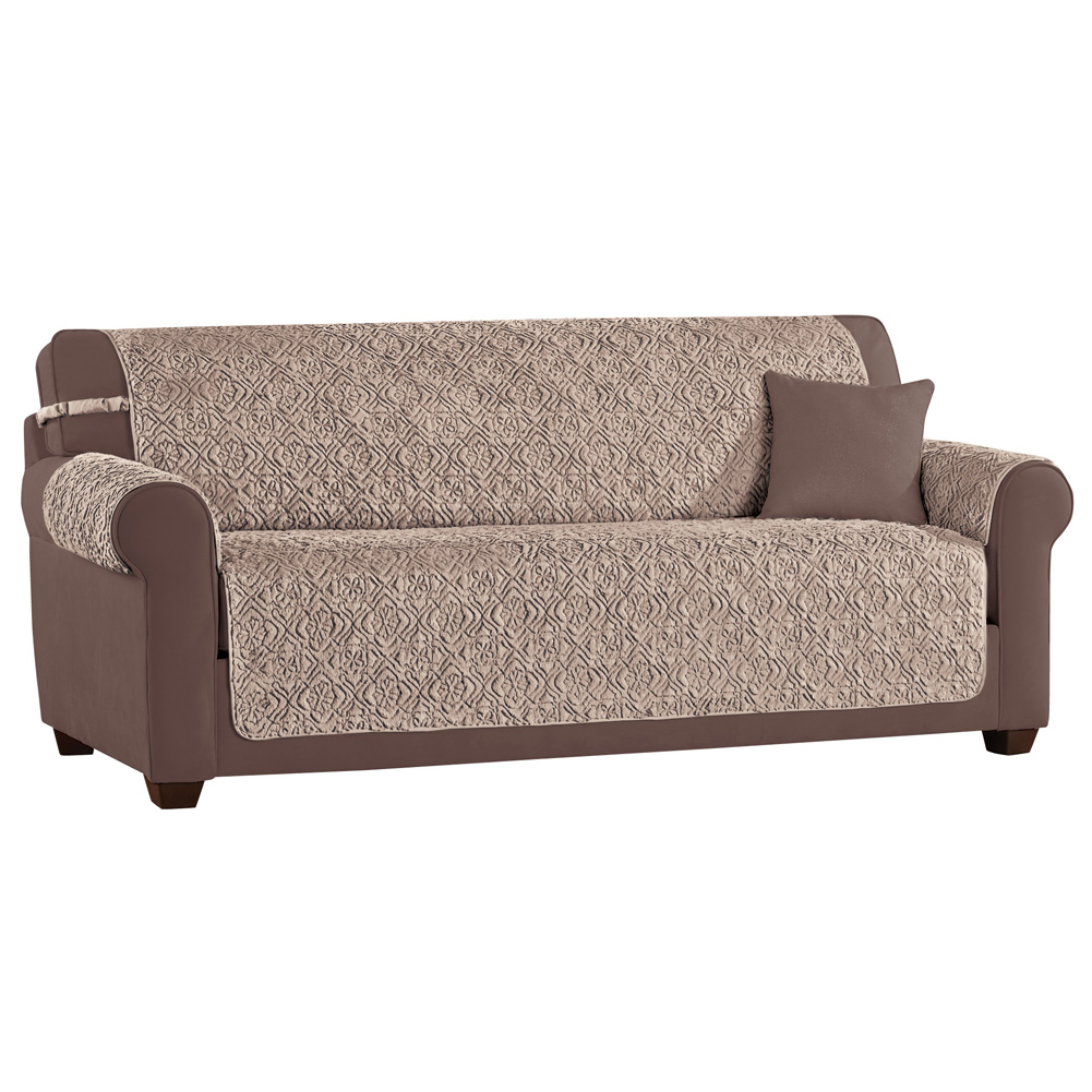 Textured Faux Fur Furniture Cover Protector, Intricate Stamp Designed