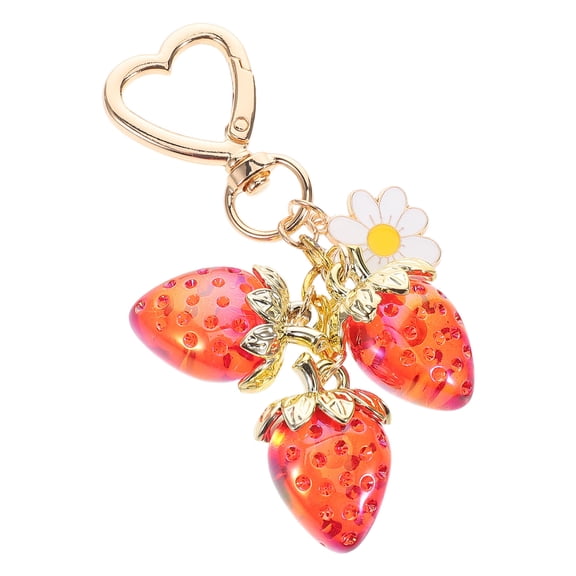 Hemoton Heart Shaped Sunflower Keychain Purse Accessories for Women Strawberry Handbags Purse Pendant Charm Backpack Accessories