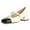 White, variant on YDN Women Cute Chunky Block Low Heel Mary Janes Cap Toe T-Strap Buckle Two Toned Pumps Comfy Daily Wear Shoes Size 7 Yellow