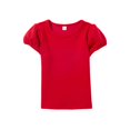 thumbnail image 4 of MZXELPRJD Girls Puff Short Sleeve Tops Kids Summer T Shirts Teens Crewneck Fashion Tees Toddler Solid Color Short Sleeve Round Neck Blouse, 4 of 5