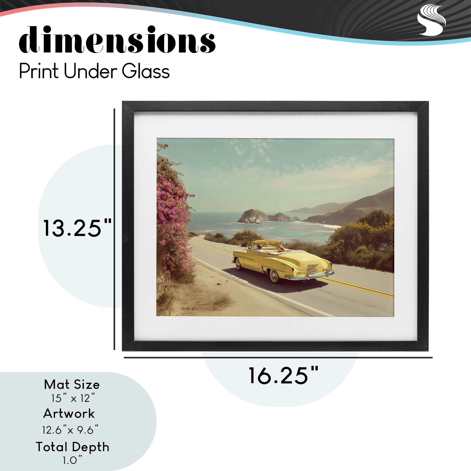 Stupell Industries Vintage Yellow Ride Black Framed Print Under Glass, design by Franklyn Gregory