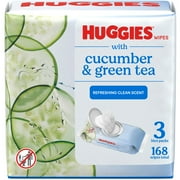 Huggies Scented Cucumber & Green Tea Wipes, 3 Pack, 168 Total Ct