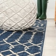 thumbnail image 6 of JONATHAN Y SMB108K-5SQ Ourika Moroccan Geometric Textured Weave Navy/Beige 5' Square Indoor/Outdoor Area Rug, Pet Friendly, Stain Resistant, Easy to Clean, for Patio, Living Room; Kitchen, Bedroom, 6 of 7