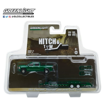 Chevy Silverado Tow Hook - Greenlight 1:64 Hitch & Tow 14 2015 Chevy Silverado and Trailer