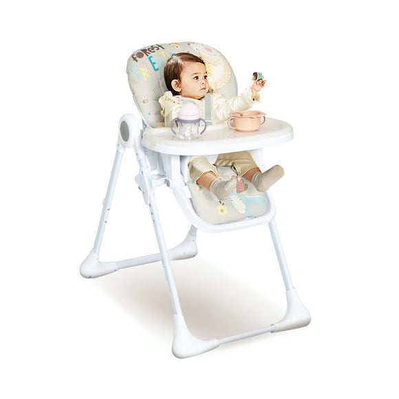 Coelon Baby High Chair, Height Adjustable Dining Highchair with Reclining Seat, Removable Tray & Footrest Gray