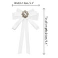thumbnail image 2 of INSPIRE CHIC Women's Long Webbing with Lace Trim Rhinestone Bow Brooch White One Size, 2 of 4