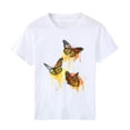 thumbnail image 4 of Pompotops Women's Solid Color Pattern Printed Round Neck Short Sleeve Casual T-shirt, 4 of 7