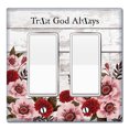 thumbnail image 1 of WIRESTER 2-Gang Decorator Light Switch Plate/Wall Plate Cover, Red Flower - Trust God Always, 1 of 6