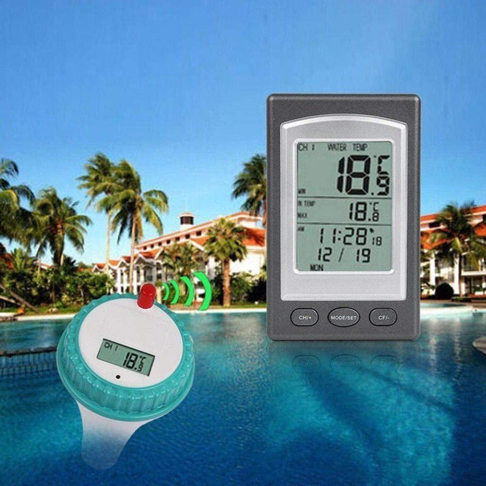 1Pc Swimming Pool Floating Thermometer Bath Wireless Remote Base Station HOT 